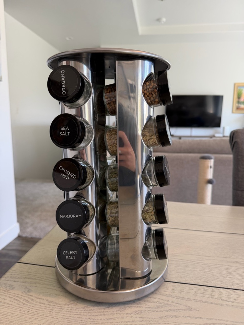 Rotating Spice Rack + Spices & Jars